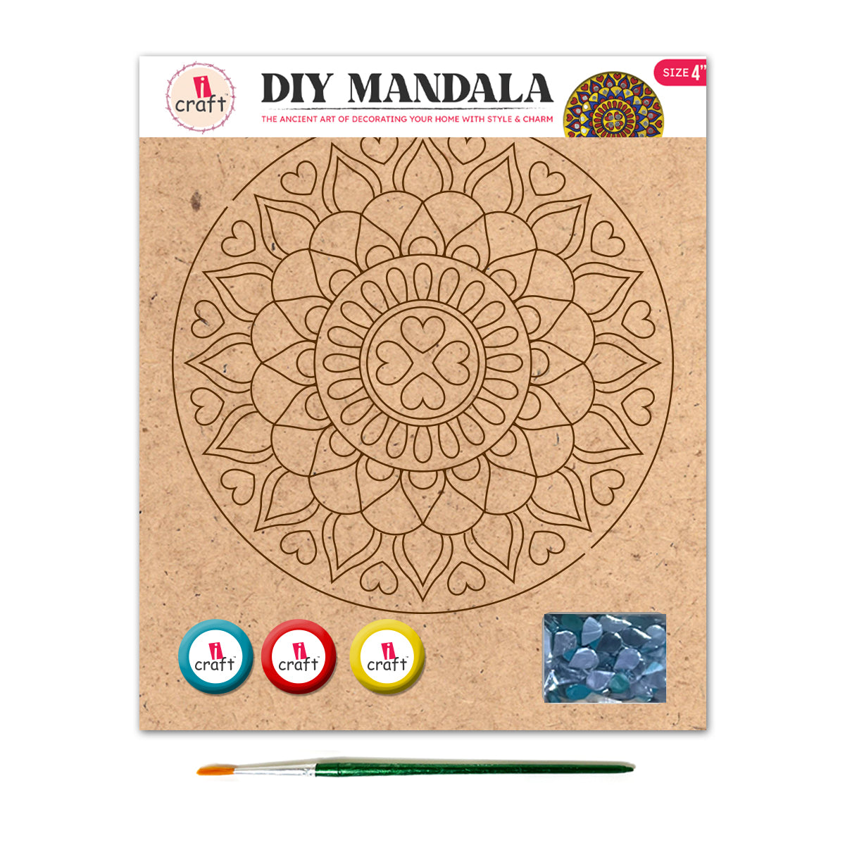 iCraft DIY Mandala Art Kit 4" - SMA 04 Colorful Decor Craft iCraft
